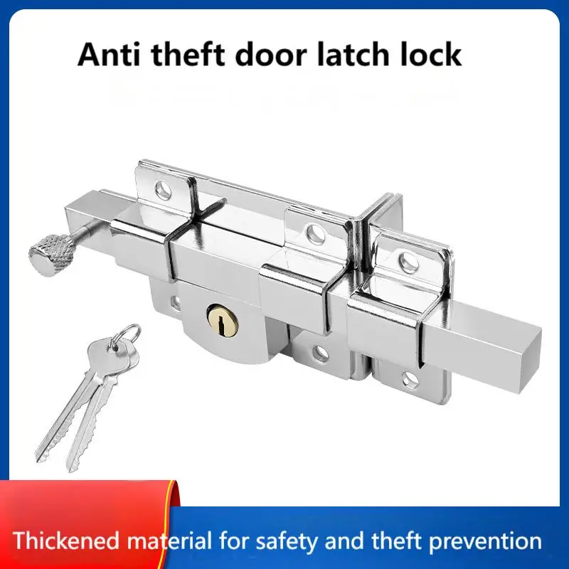 Thickened fence door cross key old-fashioned exterior lock anti-theft door wooden door lock mechanical pin lock door ruler lock