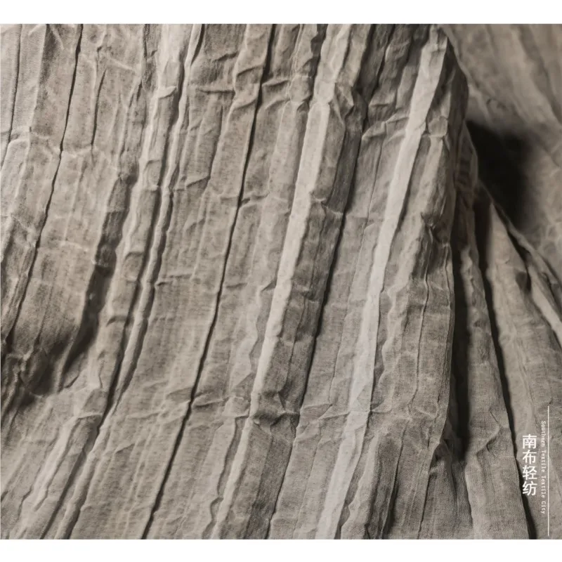 樹皮クラックカラープリーツ生地炒め服シャツスカートバッグデザイナー生地