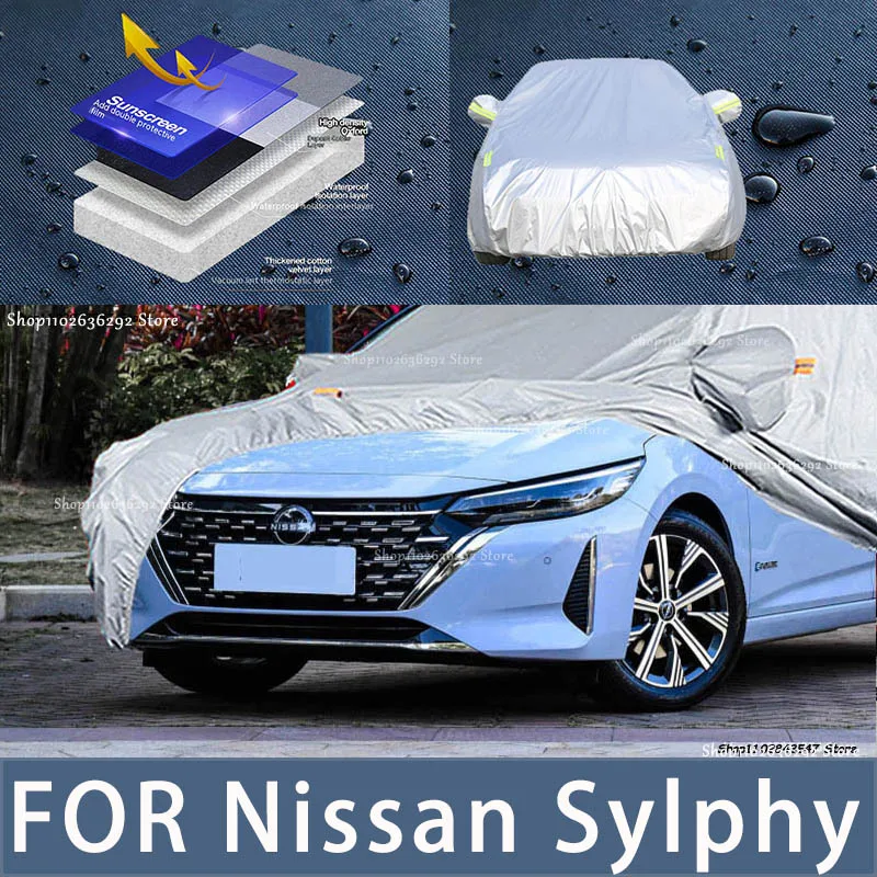 

For NIssan Sylphy Outdoor Protection Full Car Covers Snow Cover Sunshade Waterproof Dustproof Exterior Car accessories