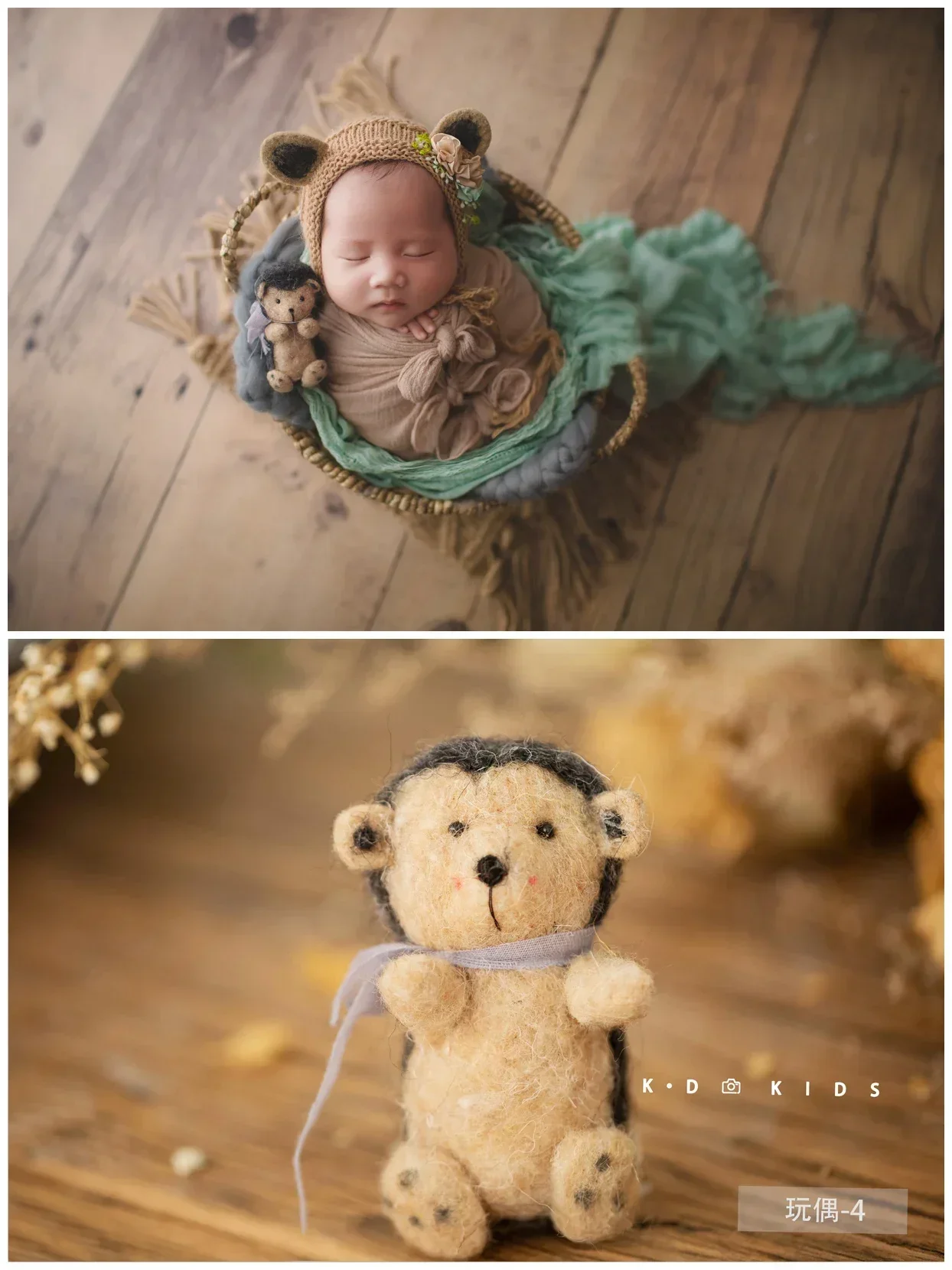 Newborn Photography Props Accessories Backdrop Animal Baby Toys Wool Mohair Infant Dolls Lion Bear Bunny Panda Studio Props