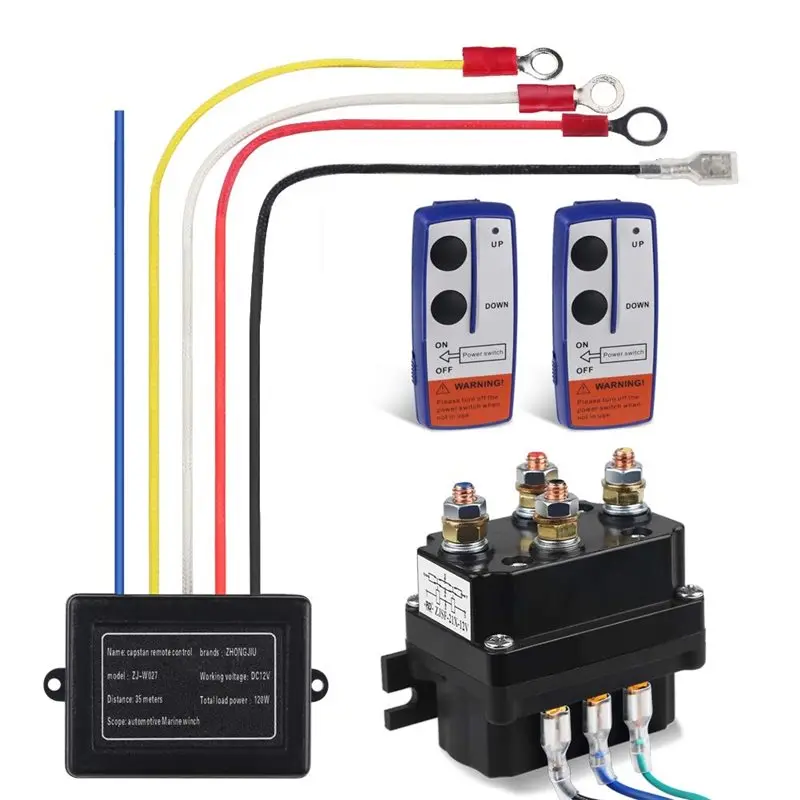 

AASS-For Truck For Motorcycle Off Road Car Accessories 12V 250A Winch Solenoid Relay Contactor+ 2Pcs Wireless Remote Control Kit