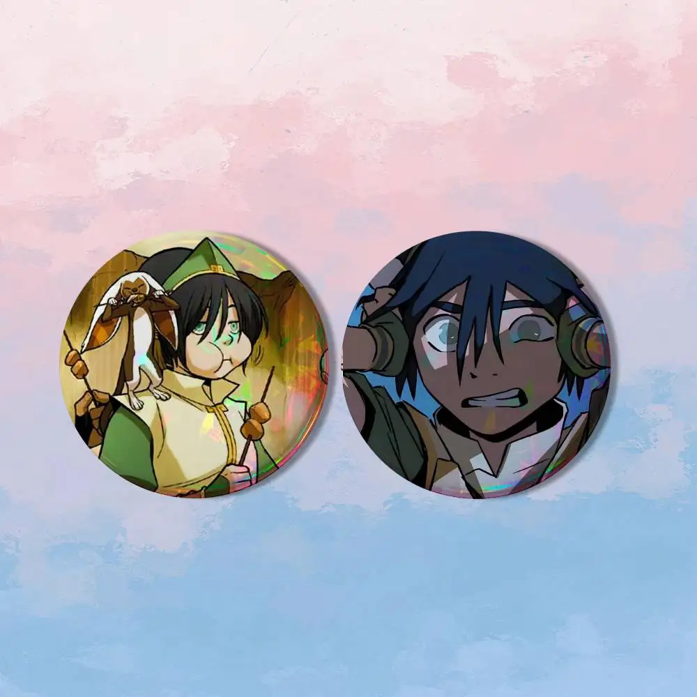 A-Avatar Toph Beifong 2 piece set Badges On Backpack Jacket Cartoon Round Brooches Acrylic Button Pins Collection Gifts