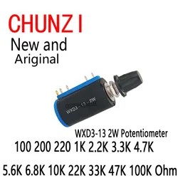 (1 sztuk potencjometr + 1 sztuk czarna gałka) WXD3-13 2W 100 200 220 1K 2.2K 3.3K 4.7K 5.6K 6.8K 10K 22K 33K 47K 100K Ohm