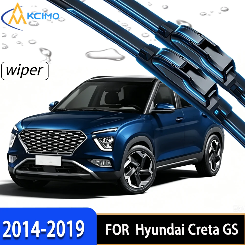 

Premium 2PCS Front Windshield Wipers for Hyundai Creta GS GC 2014-2019, Heavy-Duty Natural Rubber, Direct Replacement