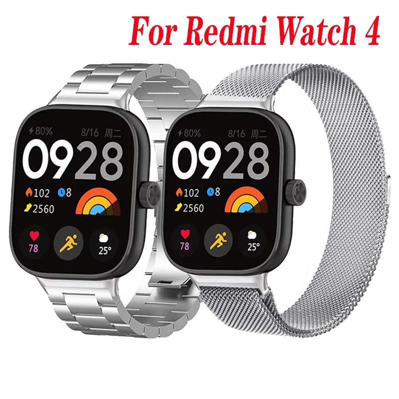 Bracelet de rechange pour montre intelligente Xiaomi Redmi Watch 4, bracelet en acier inoxydable, bande à boucle magnétique