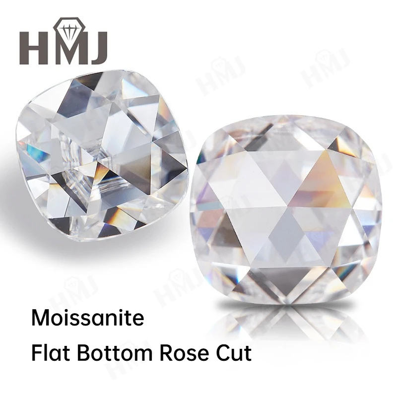 Moissanite Loose Stone Cushion Flat Bottom Rose Cut D Color VVS1 with GRA Certificate for Jewelry Making Factory Wholesale