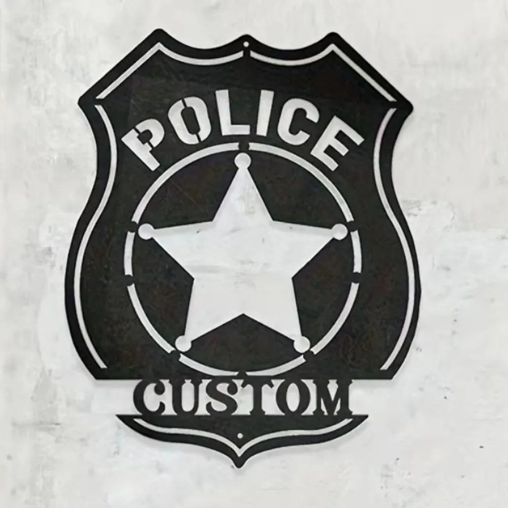 

Charming Exclusive Tailorable Vintage Military Metal Sign. Custom Text, Matte Black Iron. Detachable,Ideal for Power - free Home
