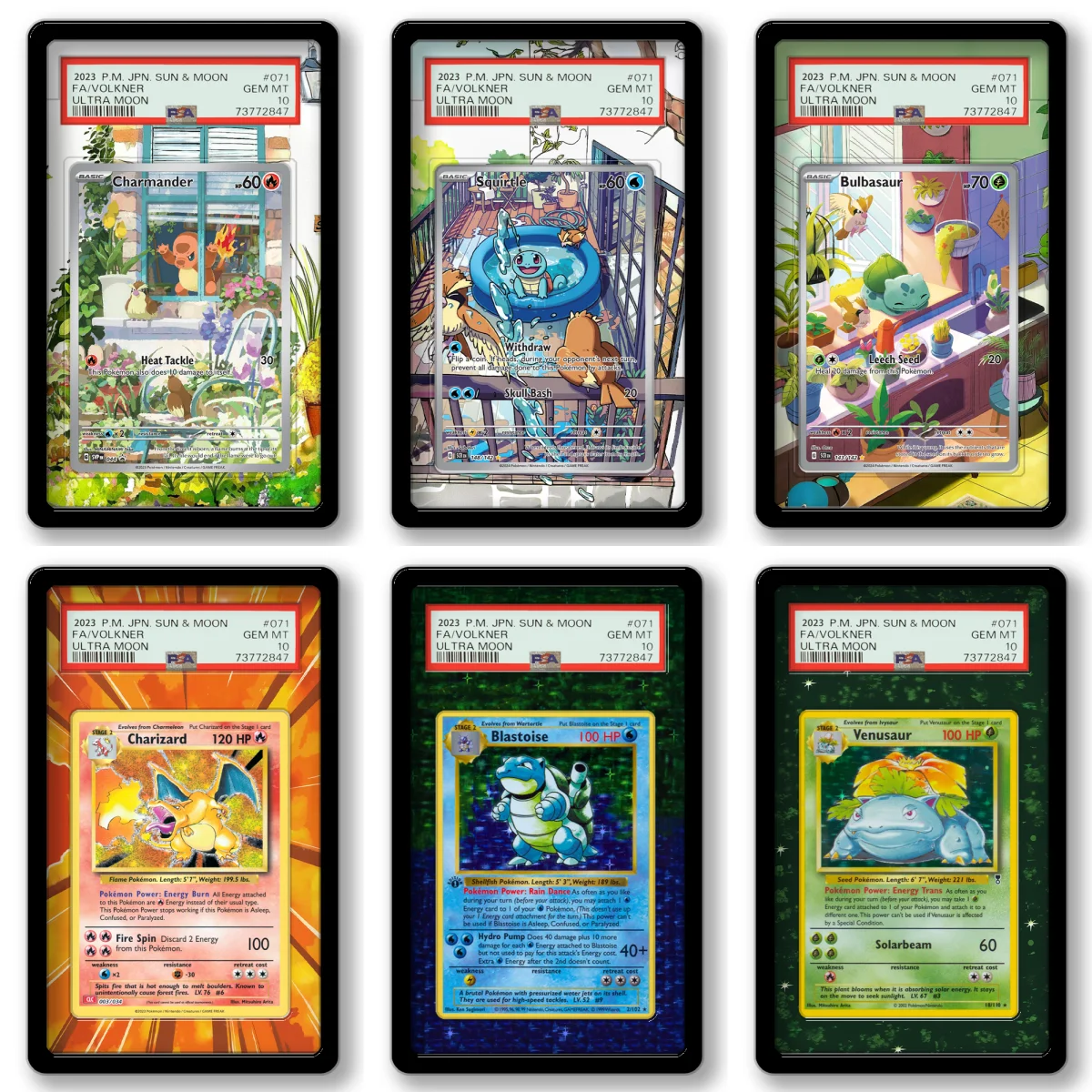 

Pokemon Charizard Venusaur Anime Card Extended Art Display Case Collection Card Extended Painting Psa Display Rack Excluding