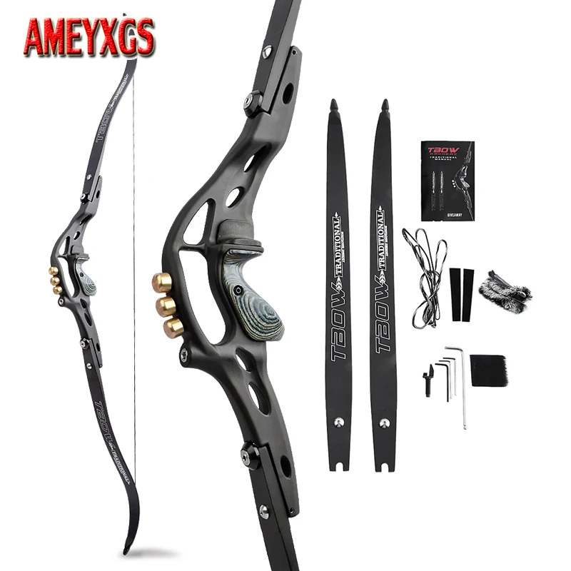 

62inch Archery Bow ILF Recurve Bow 30-60 Lbs Split Bow 19" Riser with Brass Counterweight Shooting Target Practice Hunting