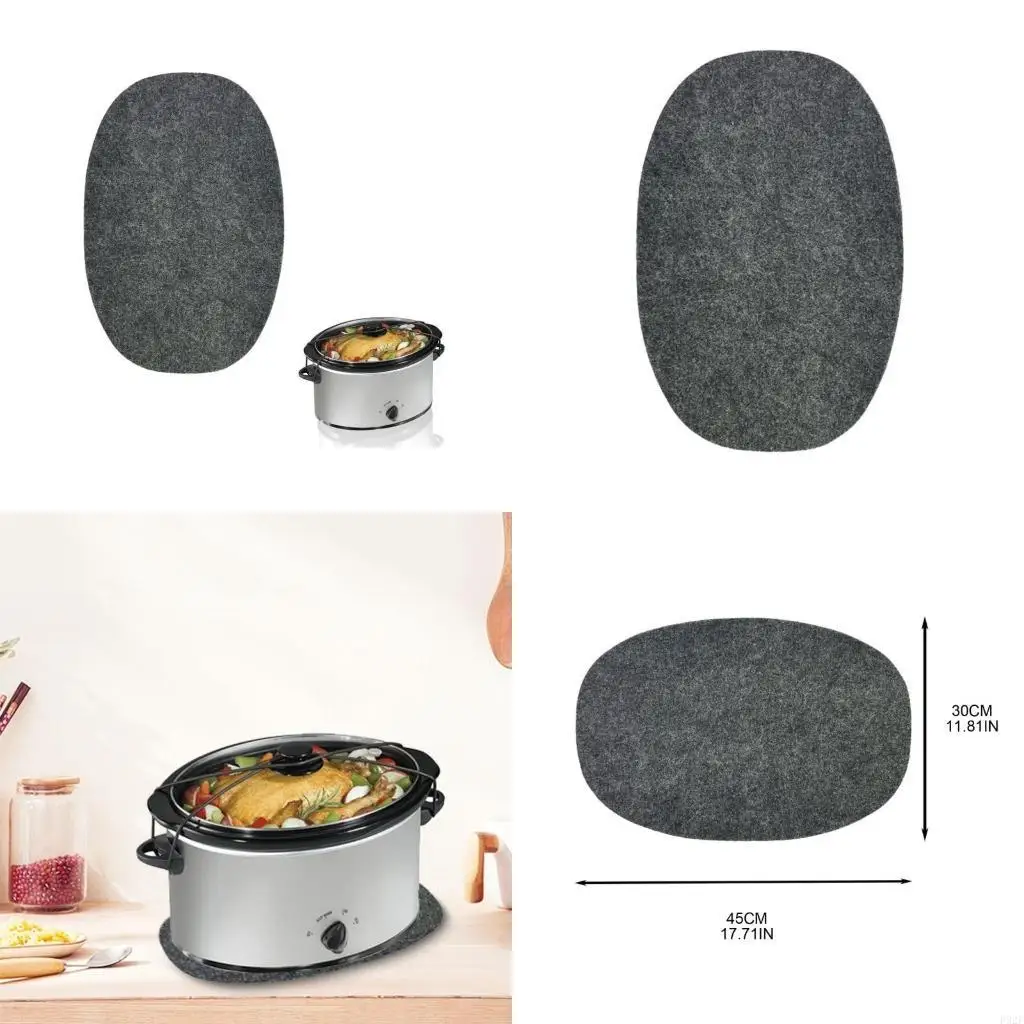 F92F Oval Slow Cooker Mat Non-Skid Countertop Protector Mat for Kitchen Supplies