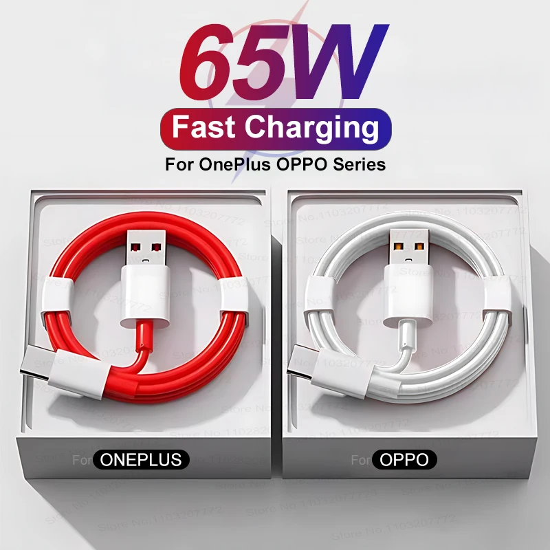 65W USB auf Typ-C Superschnelles Ladekabel für OPPO und OnePlus 15 13 13T 13R 12 11 10 Pro 9 10T 9R 8 7 – Schnellladegerät-Kabel