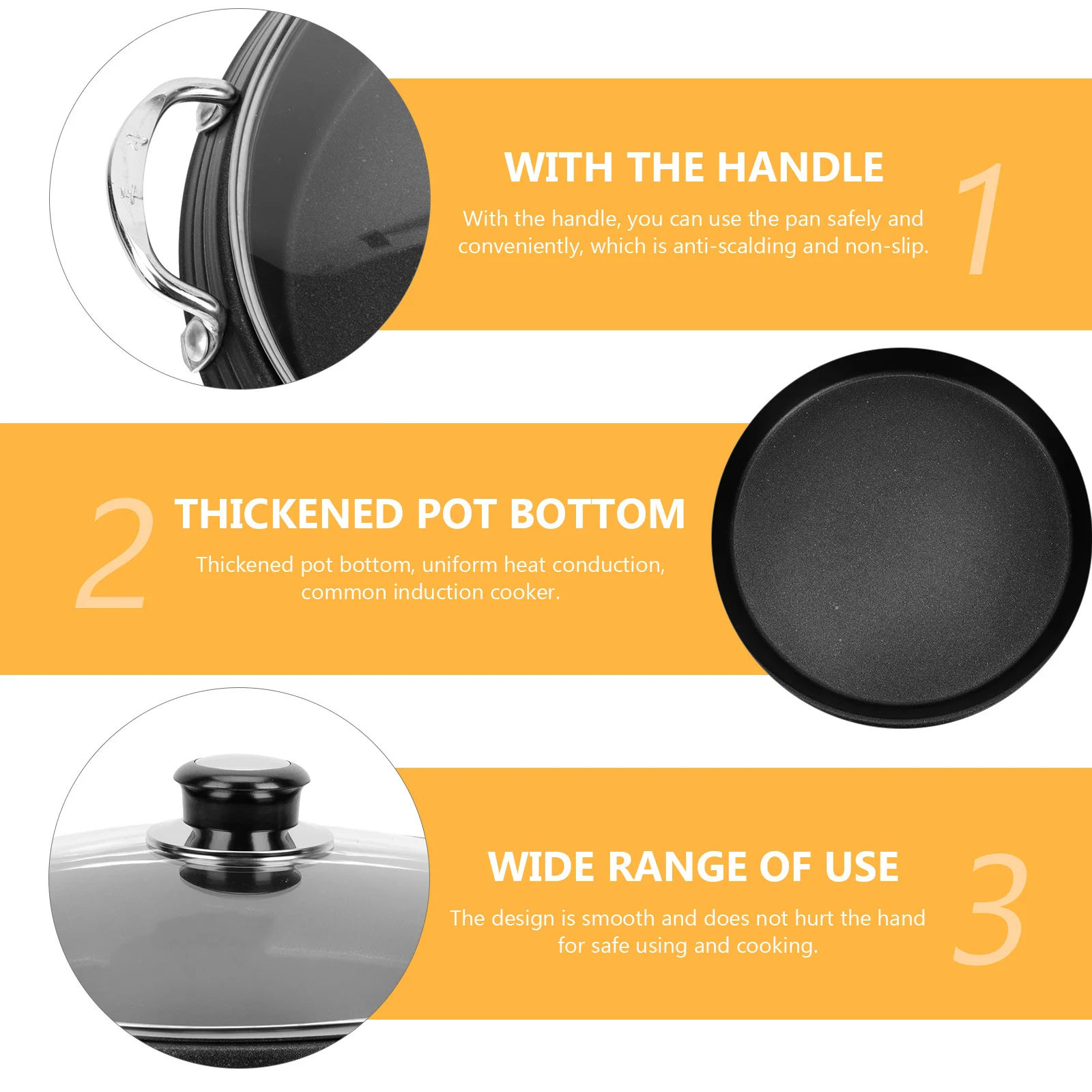 

Aluminum Alloy Hot Pot Cooking Pan Household Kitchenware Gas Stoves Style Dry Soup Anti scalding Non slip Easy Clean