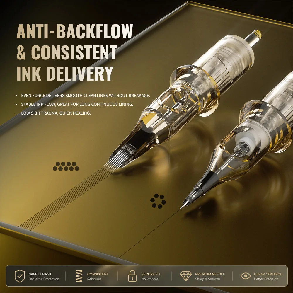 BIGWASP PMU SMP Tattoo Cartridge Needle Disposable Super Sharp Durable Consistent Needles 50pcs/Box Permanent Makeup Cartridge
