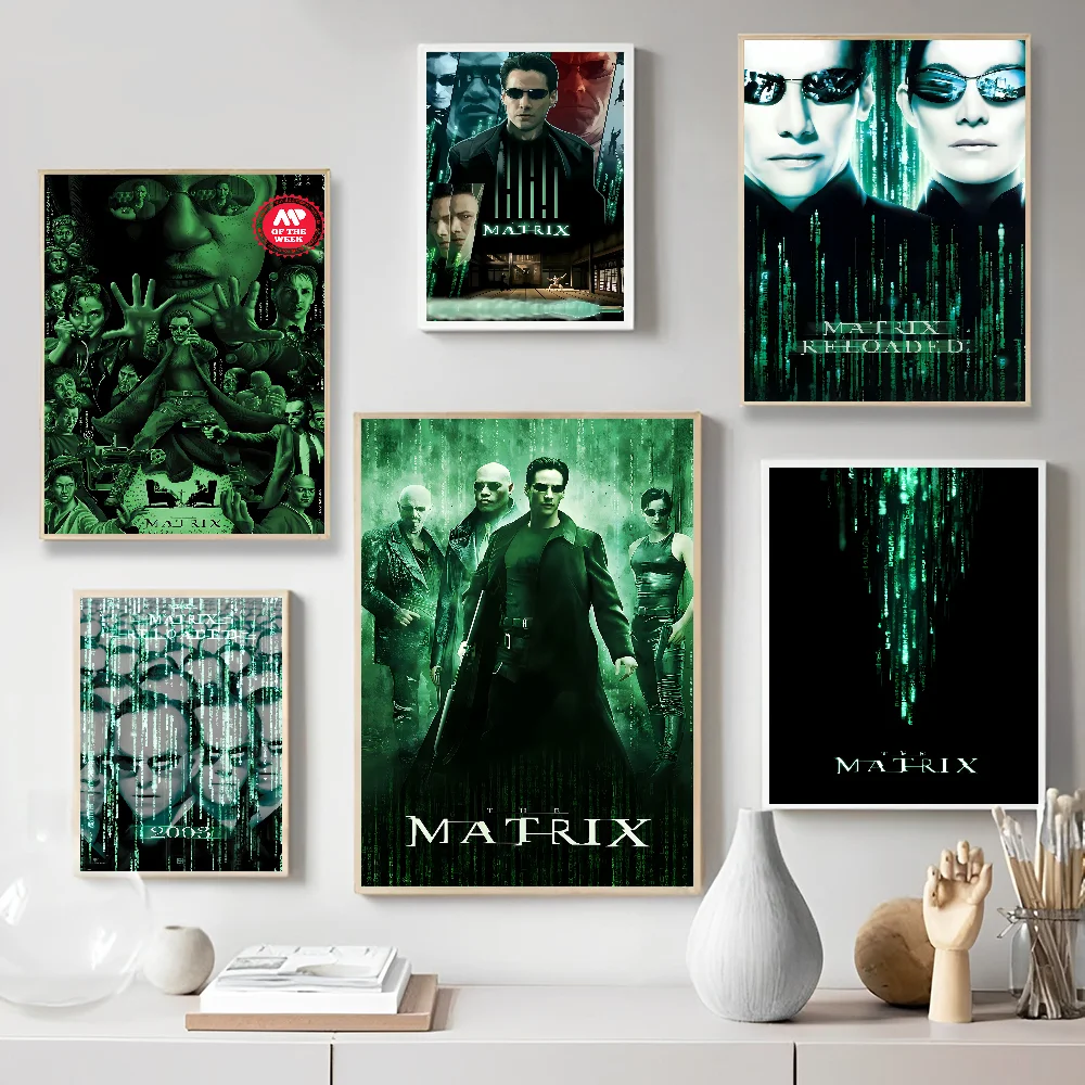 ملصقات فنية جدارية عالية الدقة لاصقة لفيلم المصفوفة للمنزل ، ديكور غرفة كاواي ، جودة أنيمي ، ريترو