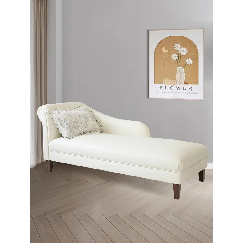 European-style chaise longue leather sofa balcony leisure chaise longue bedroom chaise longue sofa cowhide toffee chair