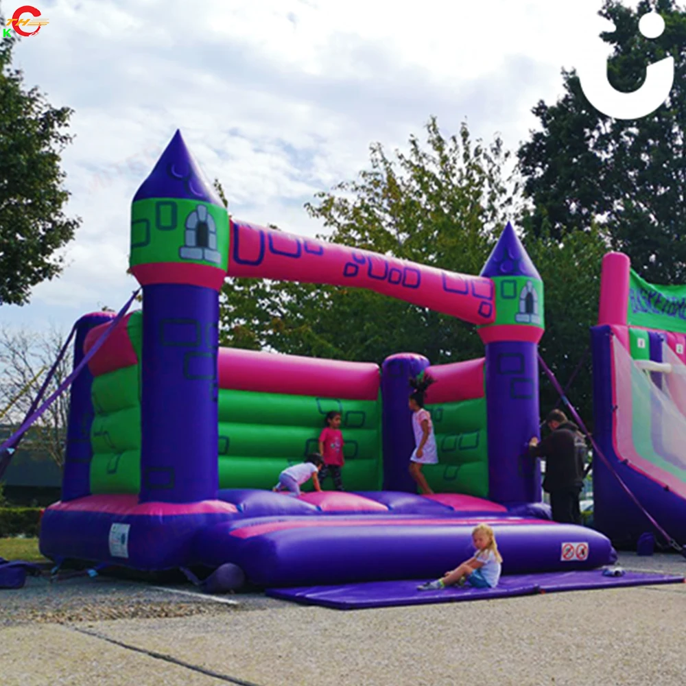 Free Shipping 4x4m/13*13ft Purple PVC Tarpaulin Inflatable Bouncy Jumper Carnival Air Bounce Castle Inflatable Toys for Sale