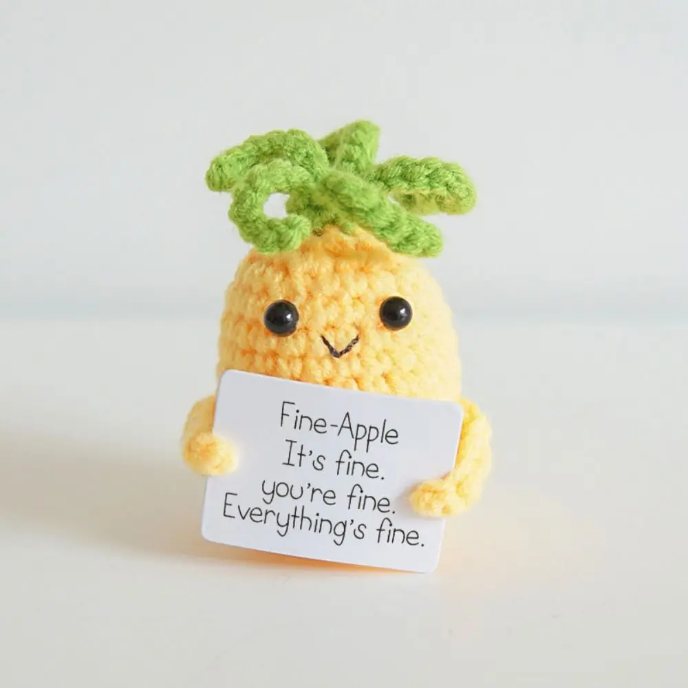 

Ornaments Funny Positive Potato with Positive Affirmation Card Office Decor Woven Vegetable Fruit Doll Handmade Home Decoration