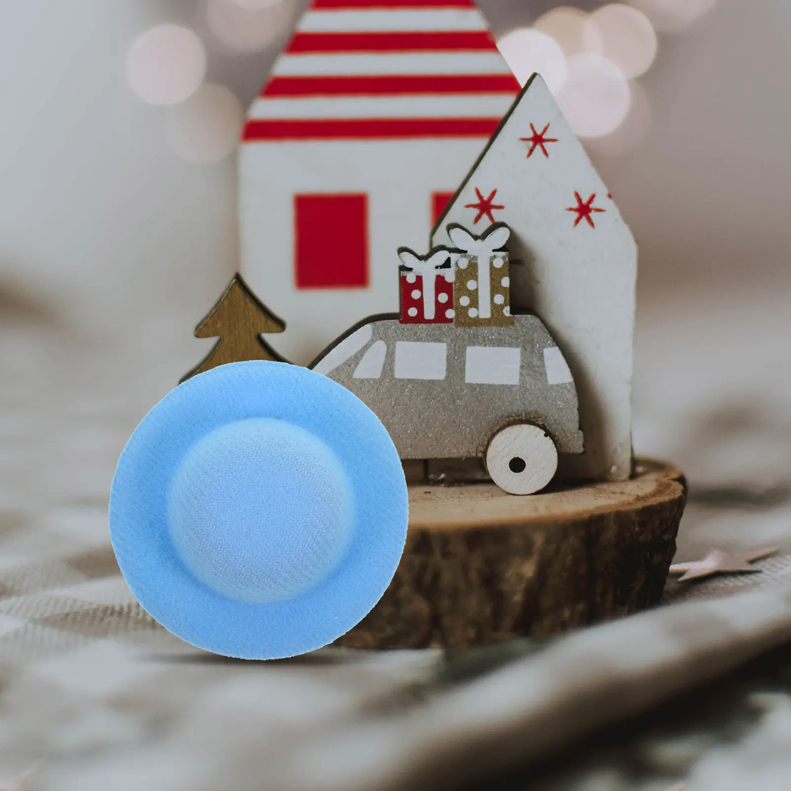 10Pcs Mini Decorative Small Hats Lint Eva Material for Craft Decoration DIY Creative Hat Ornaments Mini House Photo Props