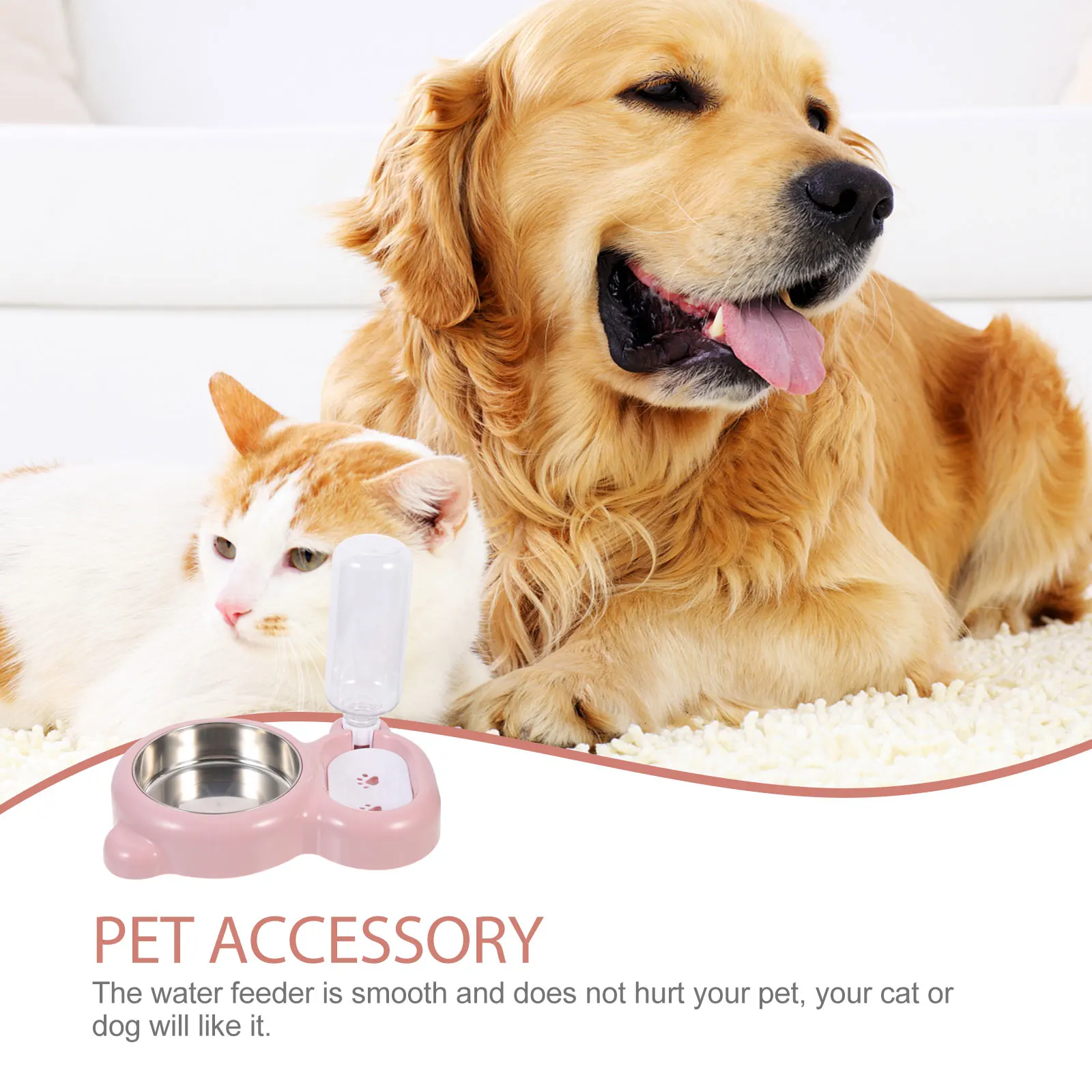 

Pet Cat Bowl Durable Stainless Steel Food Water Feeder Bite Resistant Shatter Proof Safe Cats Dogs Rabbits Multi Function Easy