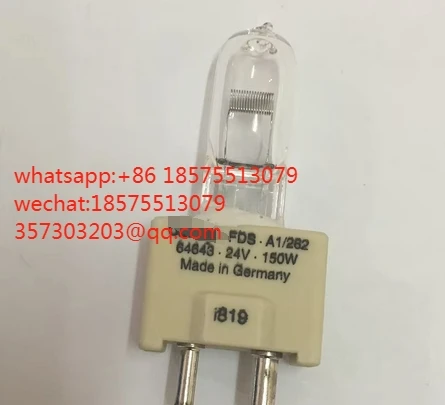 For 2pcs  FDS 64643 24V150W A1/262 dental lamp,NAED 54277 24V 150W GY9.5 halogen bulb,dental chair light,collimator lighting
