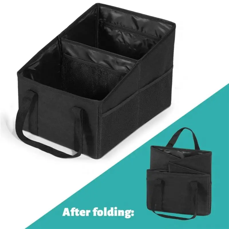 Organisateur de coffre de voiture noir, boîte de rangement de grande capacité, permettant de gagner de l'espace, organisateur de siège, Solution de rangement compacte pour coffre, 1 pièce