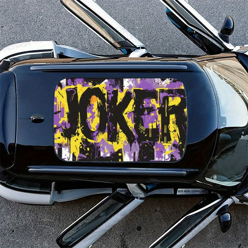 Envoltório de vinil para teto de carro em pvc com graffiti personalizado "JOKER", adesivo automotivo autoadesivo à prova d'água, filme decorativo antiarranhões