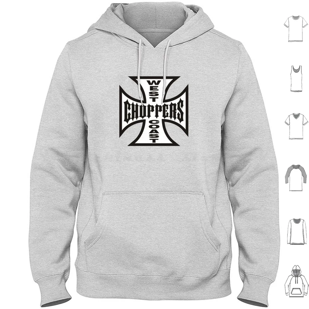 The West-Choppers-Coast-Motorcycles Factory Hoodies Long Sleeve Logo Sport Music Street Skater Skateboard Surf Surfer