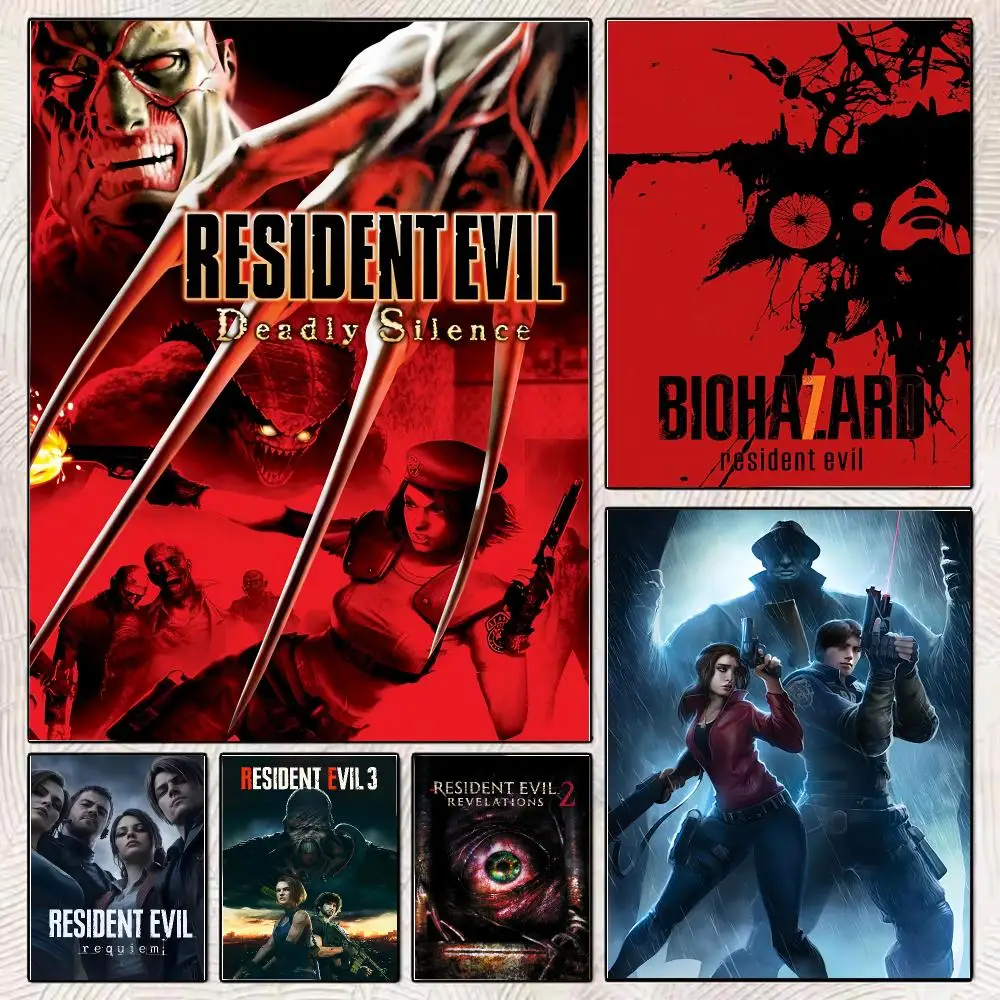 Game Resident Evil Painting Calligraphy Stylish Canvas Poster Wall Art for Living Room Bedroom Cafe Office Home Decor Gift