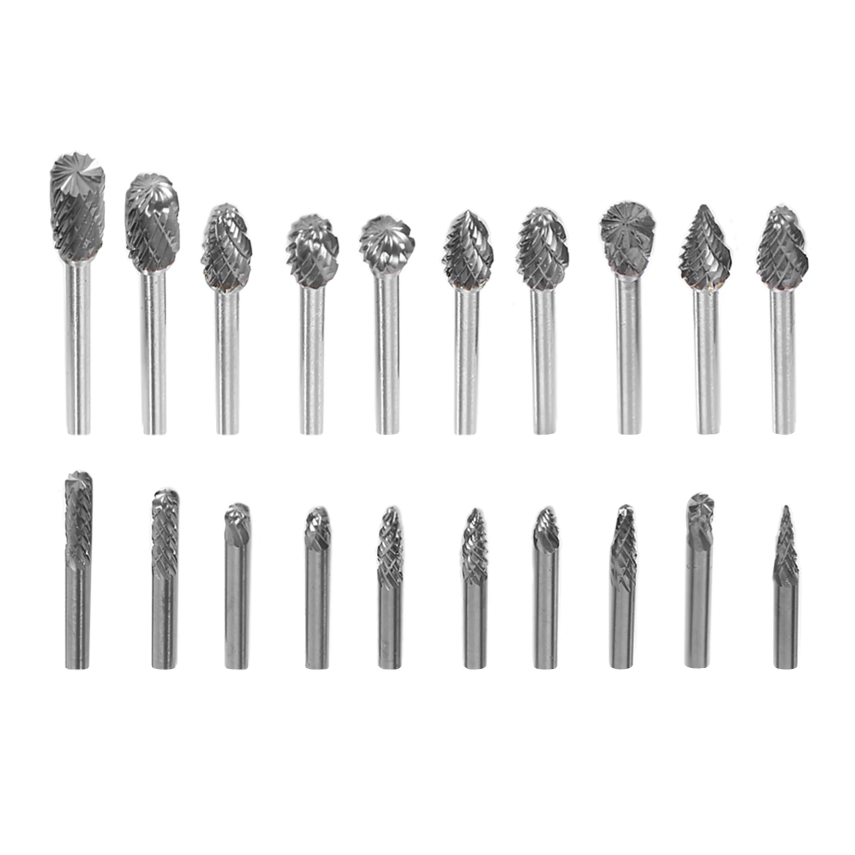 

Carbide Grinder Bits 3mm Shank Double Cut for Dremel Wood Carving Bits Cutting Burrs Metal Grinding Bits