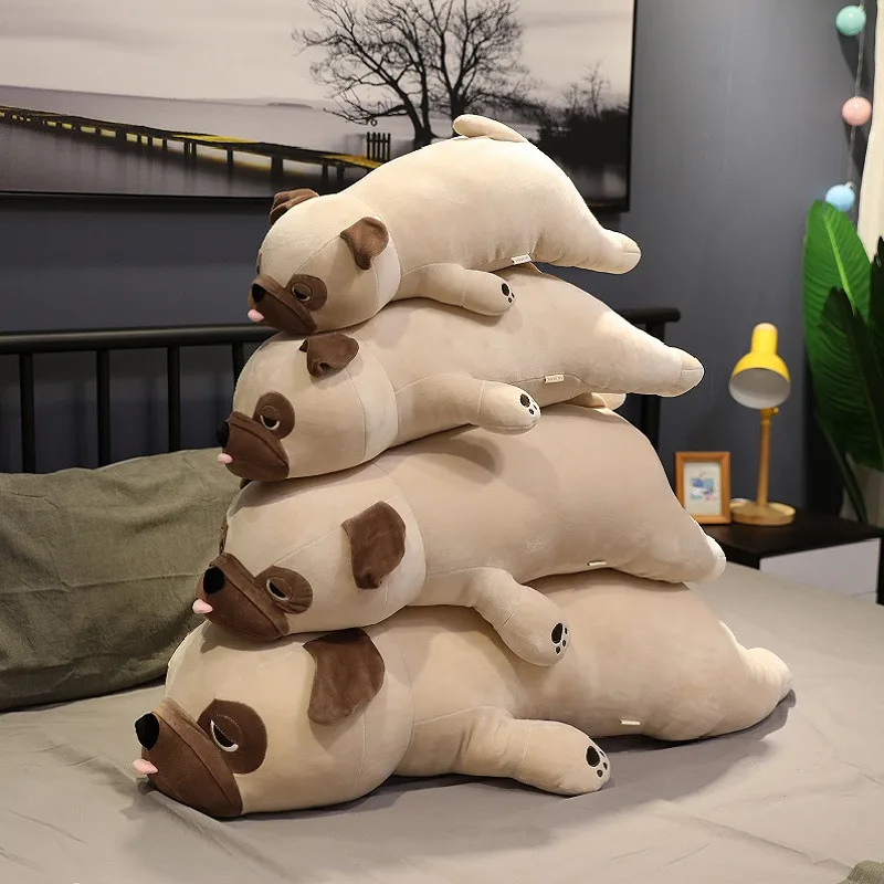 55cm-90cm Cute Animal Kawaii Pug Dog Plush Toys Sleep Pillow Kids Christmas Birthday Gift Child Girl Xmas Valentine\'s Gift