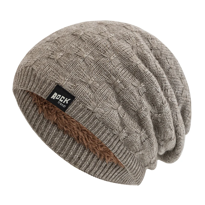 

Новые шапки-бини унисекс для мужчин и женщин, теплая лыжная зимняя шапка, рок-буквенная этикетка, декор, теплая вязаная шапка на плюшевой подкладке