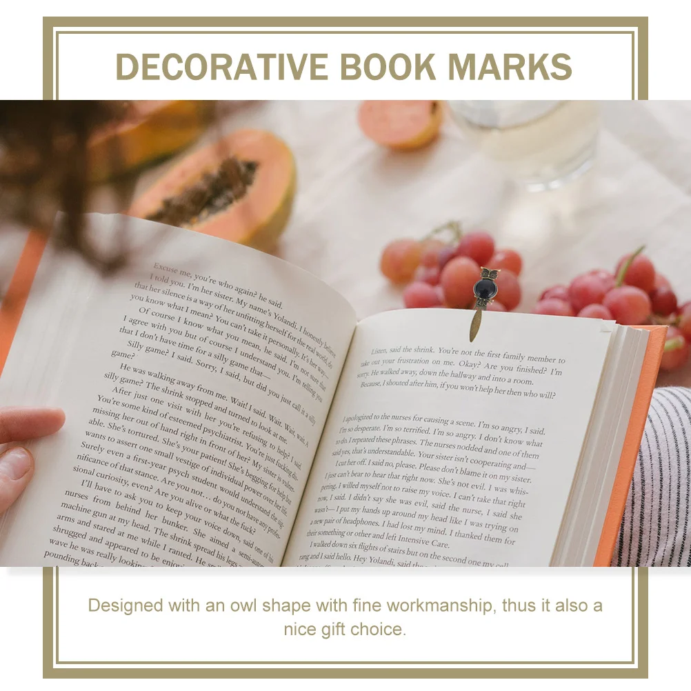 

2Pcs Zinc Alloy Owl Shaped Bookmarks Lightweight Metal Bookmark For Students Gifts Brown Small Easy To Carry Decorative