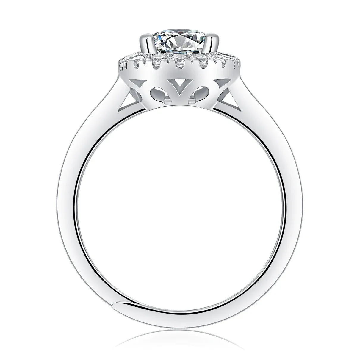 Nieuwe Stijl 1 Karaat Moissanite Verlovingsringen Luxe Sterling Zilveren 925 Vrouwen Ring Groothandel