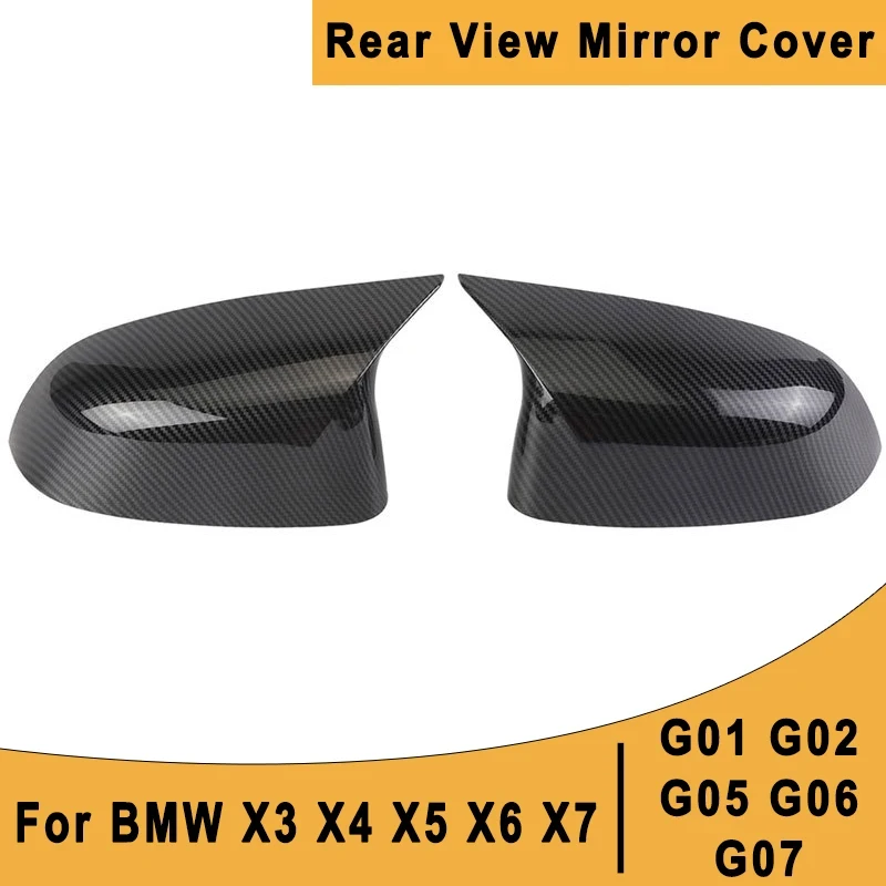

Car Rear View Mirror Cover ABS Replace Accessories (Carbon Fiber Pattern) for BMW X3 G01 X4 G02 X5 G05 X6 G06 X7 G07