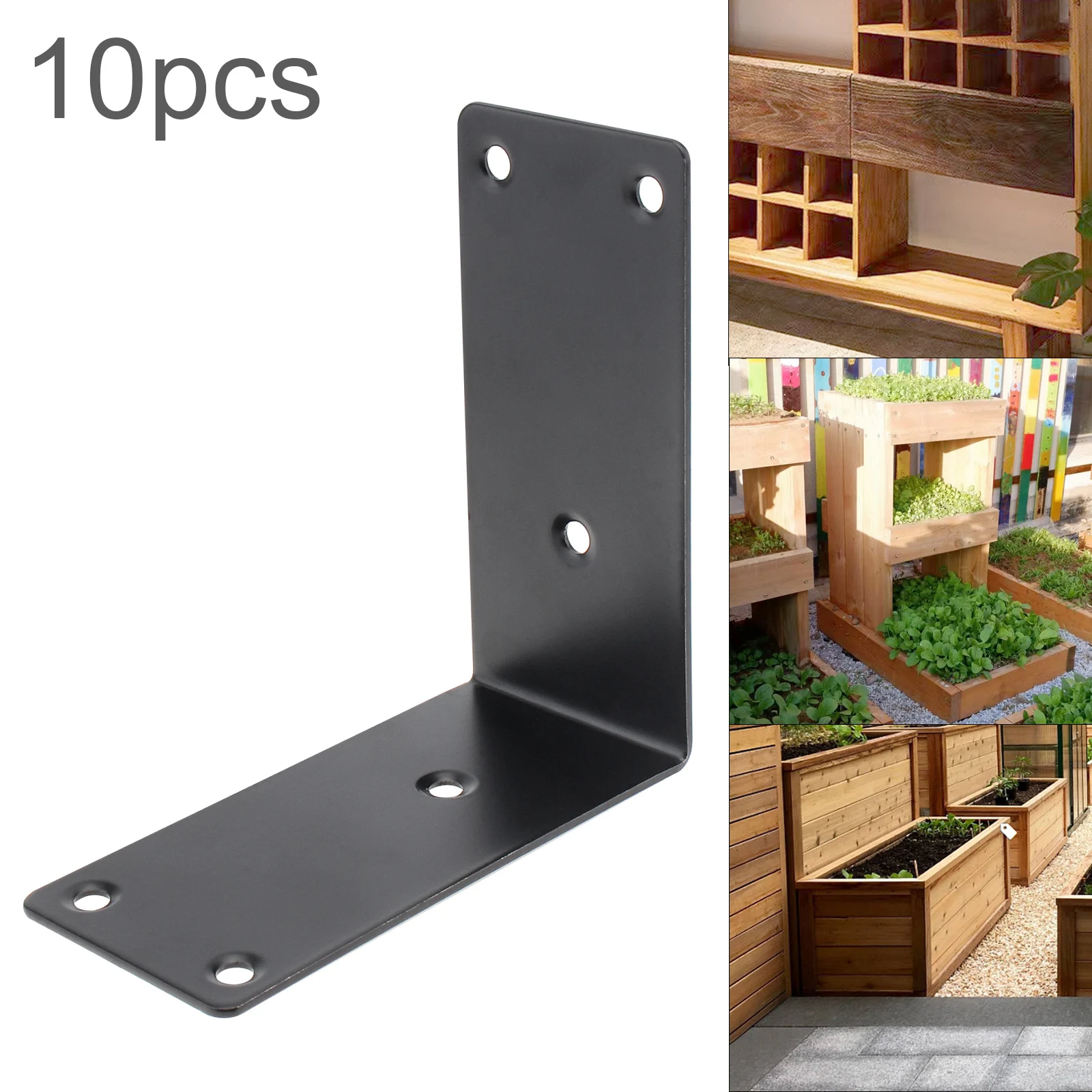 10pcs Large L Shaped Bracket Metal Bed Corner Bracket Set For Shelf Wood Furniture Cabinet Chair Drawer Heavy Duty Angle Bracket