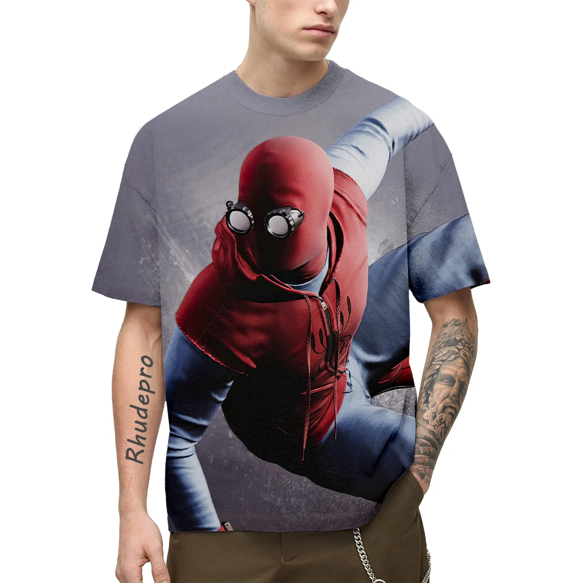 Miniso-Camisetas com Estampa 3D Feminina e Masculina, T-shirt Engraçado Anime, Feiticeira Escarlate, Geometria, Hip Hop, Vingadores, Menino, Menina, Crianças, Verão