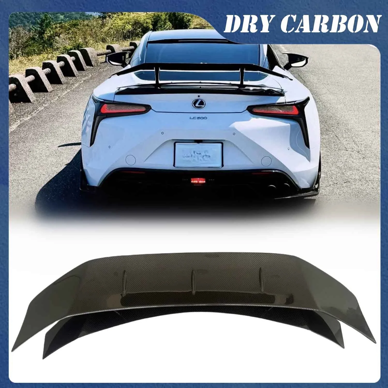 

Dry Carbon Fiber Rear Tail Trunk Spoiler Wing For Lexus LC500 LC500H PU