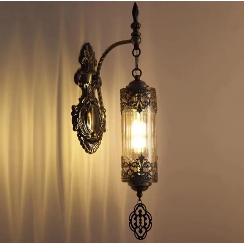 Retro Turkish Ethnic Wall Lamp Restaurant Kitchen Hotel Villa Aisle Corridor Stairwell Creative Glass Vintage Wall Sconce Lights
