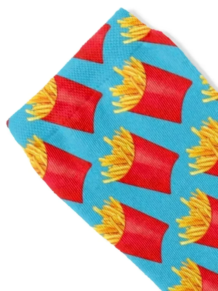 Fries Pattern 2 - Blue Socks shoes aesthetic cute hiking Mens Socks Women's