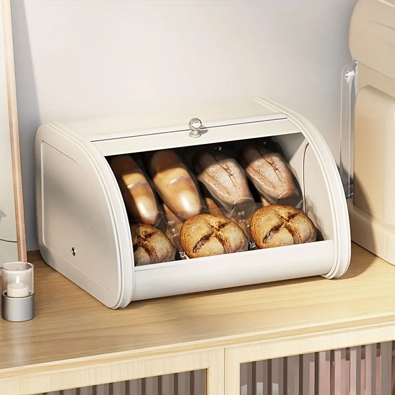 

Premium Metal Bread Box - Dust-Proof, Reusable Container for Living Room, Dorm, Kitchen - Ideal for Coffee, Iron, Organization