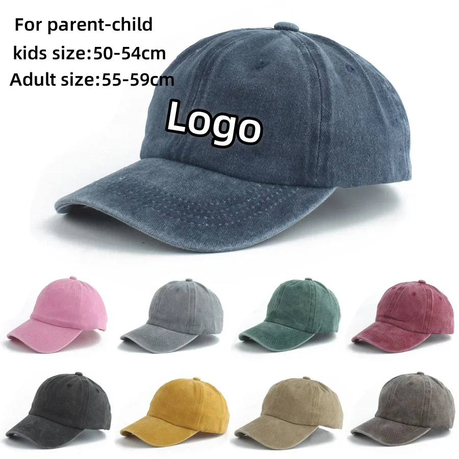 

Unisex Cotton Sports Sun Hat Soft Top Visor Cap with Custom Logo Casual Outdoor Snapback Baseball Cap for Men Women Parent-Child