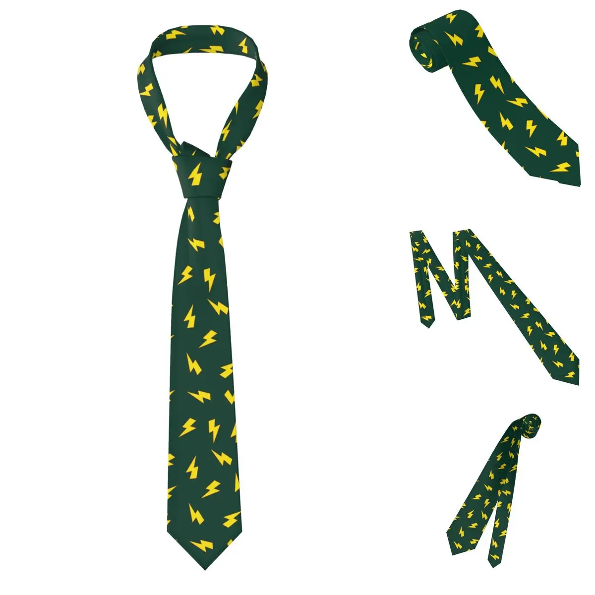 

Yellow Lightning Bolts On Red Thunder Bolt Pattern Necktie for Men Silk Polyester 8 cm Neck Ties Wedding Business Tie Gravatas
