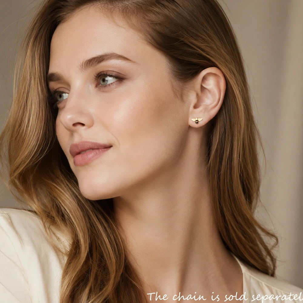 Stud Earrings Bee Dancer Europe Style Fashion Jewerly For Women Nature Gift In 925 Sterling Silver
