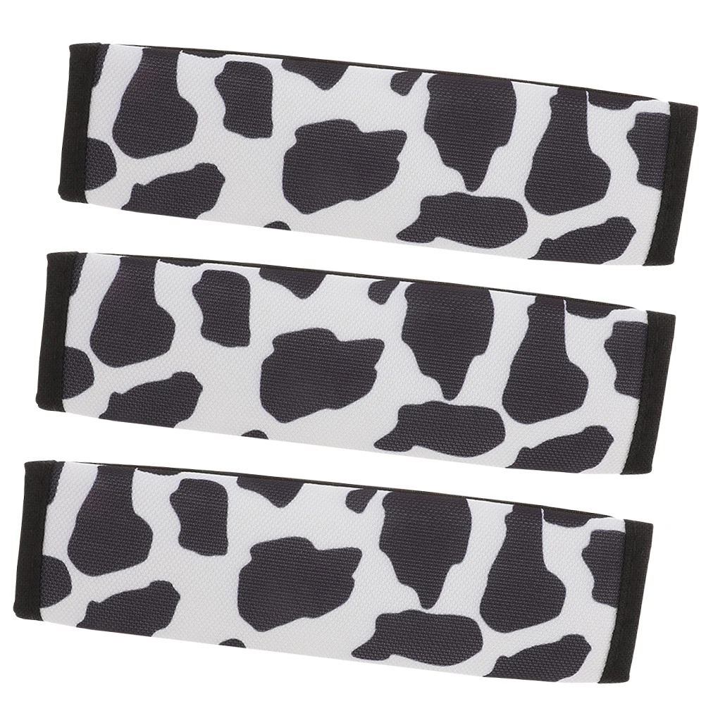 

3 Pcs Shoulder Pads Cow Print Car Covers Cushion Adjustable for Adults Soft Polyester Material Motorcycle Accessories