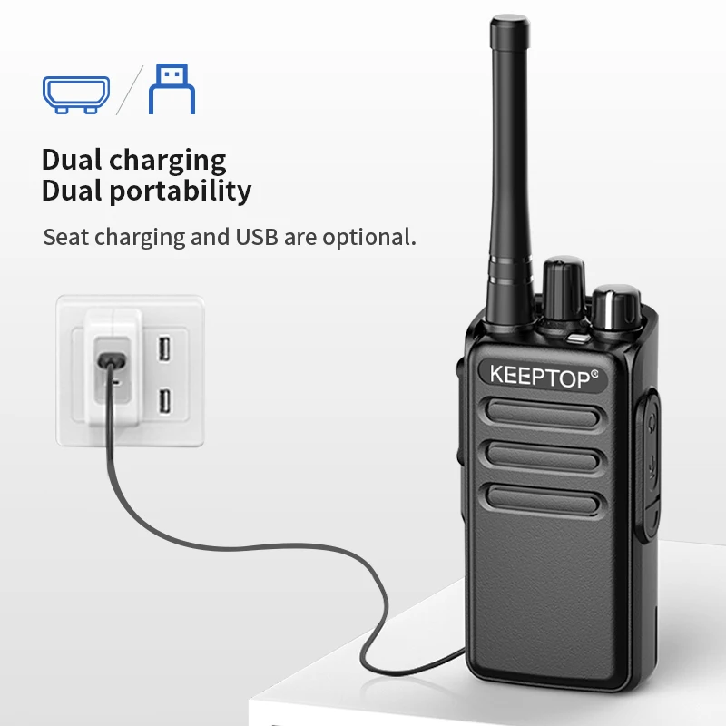 KEEPTOP 1/2Pcs Mini Walkie Talkie Portable Two-Way Radio UHF Transceiver Set Walkie-talkies Radio Walkie Talkie Long Range