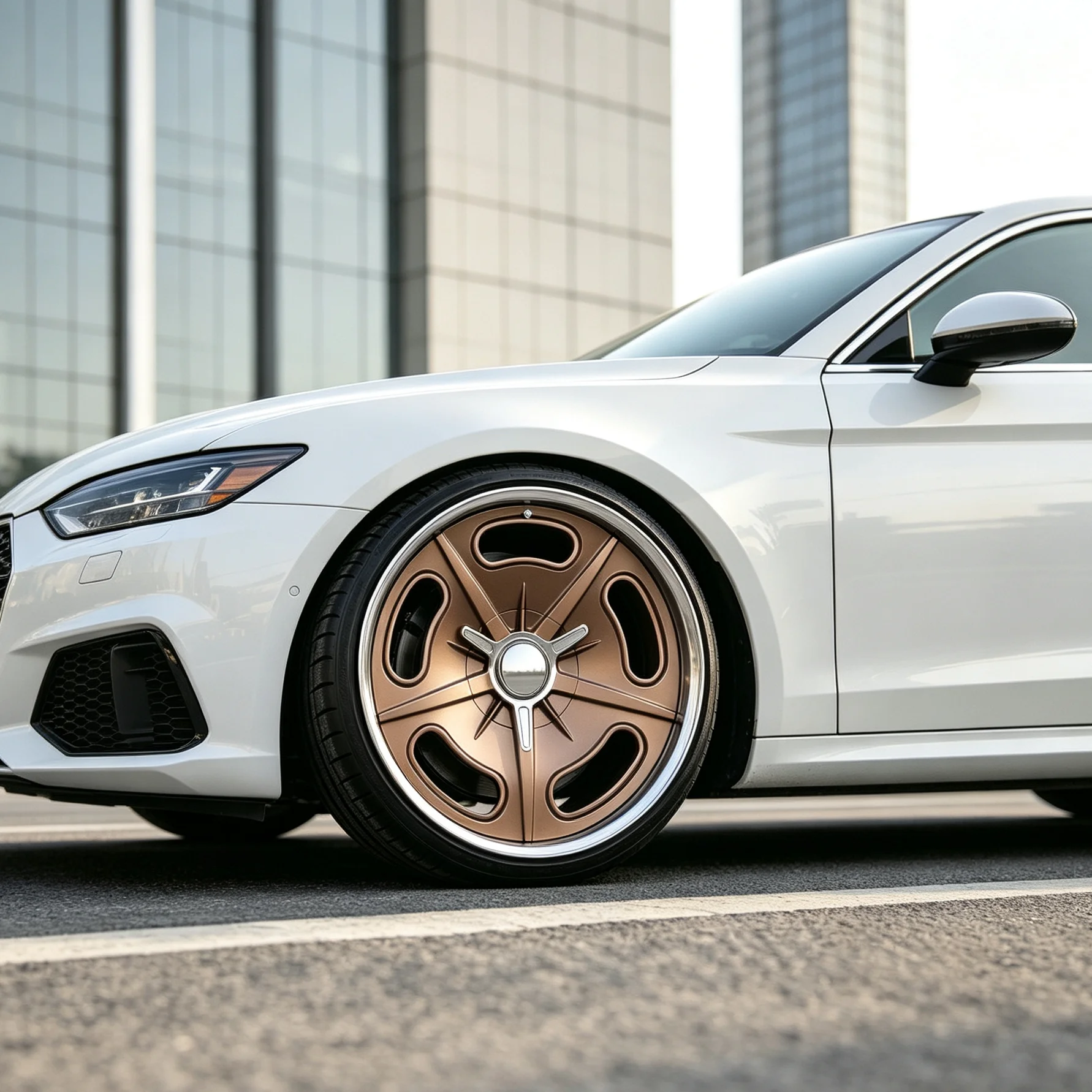【2026】BORSU New Customized Bronze Aluminum Alloy Forged High Performance Two-piece 15-26 Inch 5x130 5x127 25mm Passenger Car Whe
