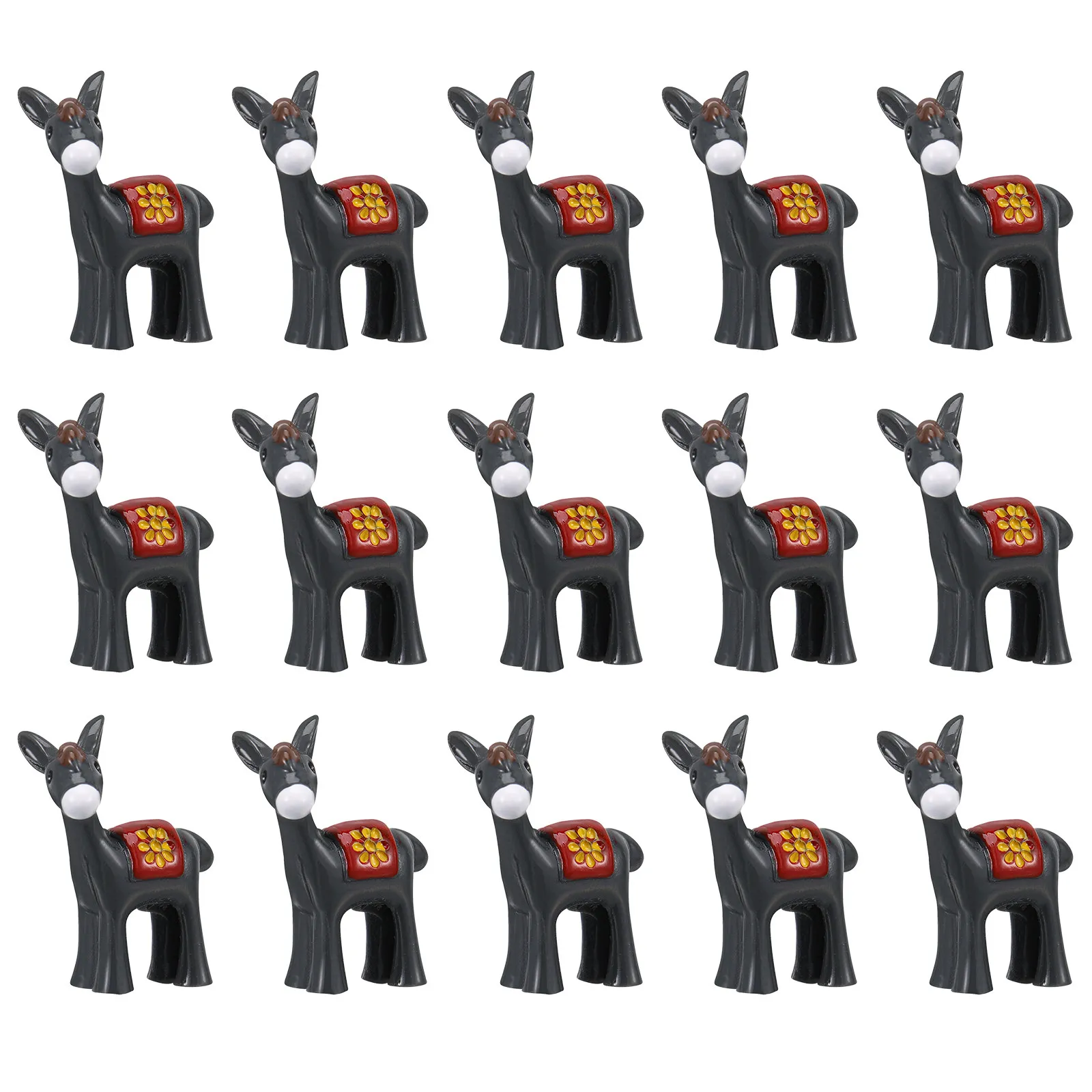 30Pcs Mini Donkey Resin Sculpture Small Resin Animals for Indoor Fairy Garden Desktop Landscape Decoration Mini Donkey