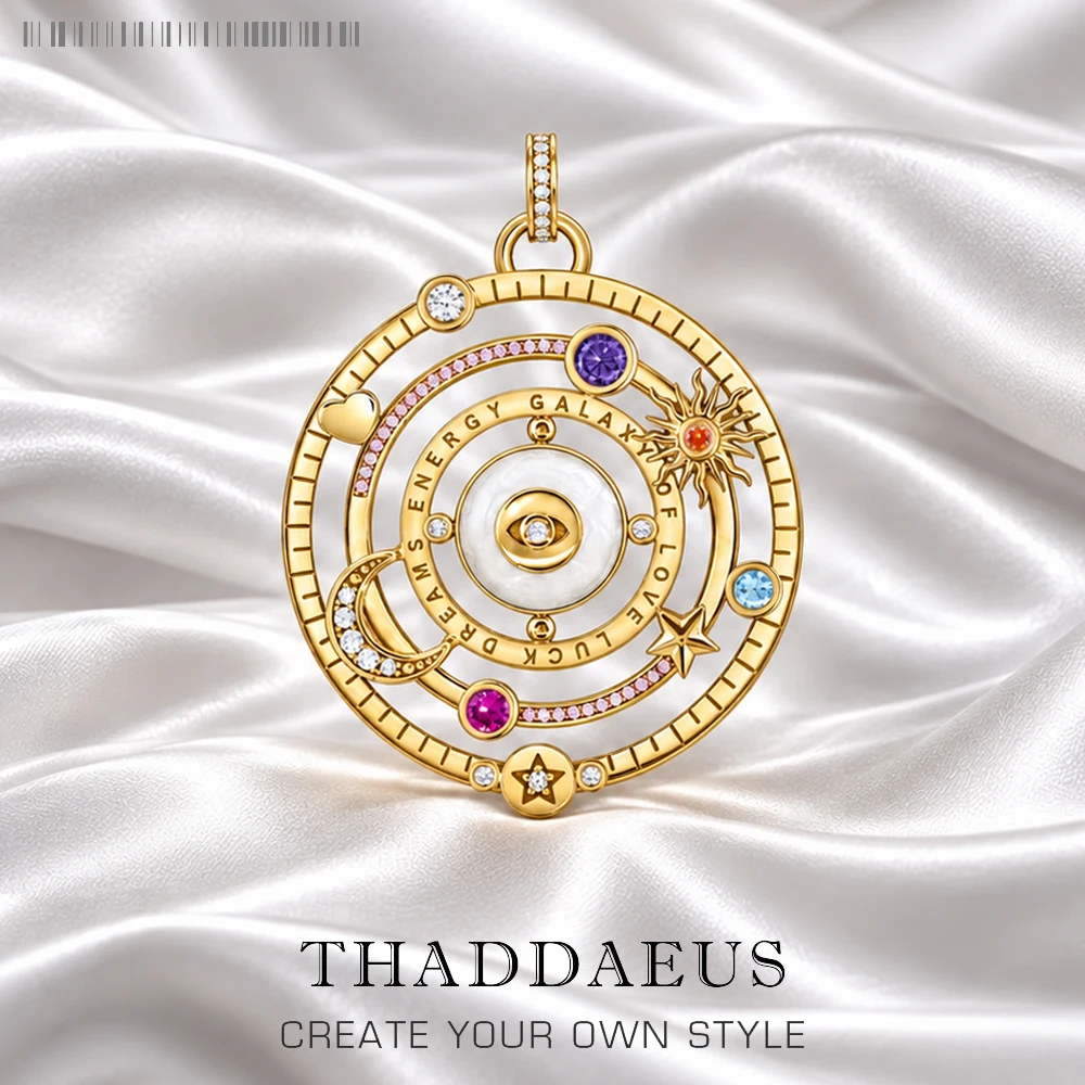 Pendants Cosmic Talismans Golden Galaxy of Love Luck Dreams Energy New Jewelry Vitnage 925 Sterling Silver Gift For Women