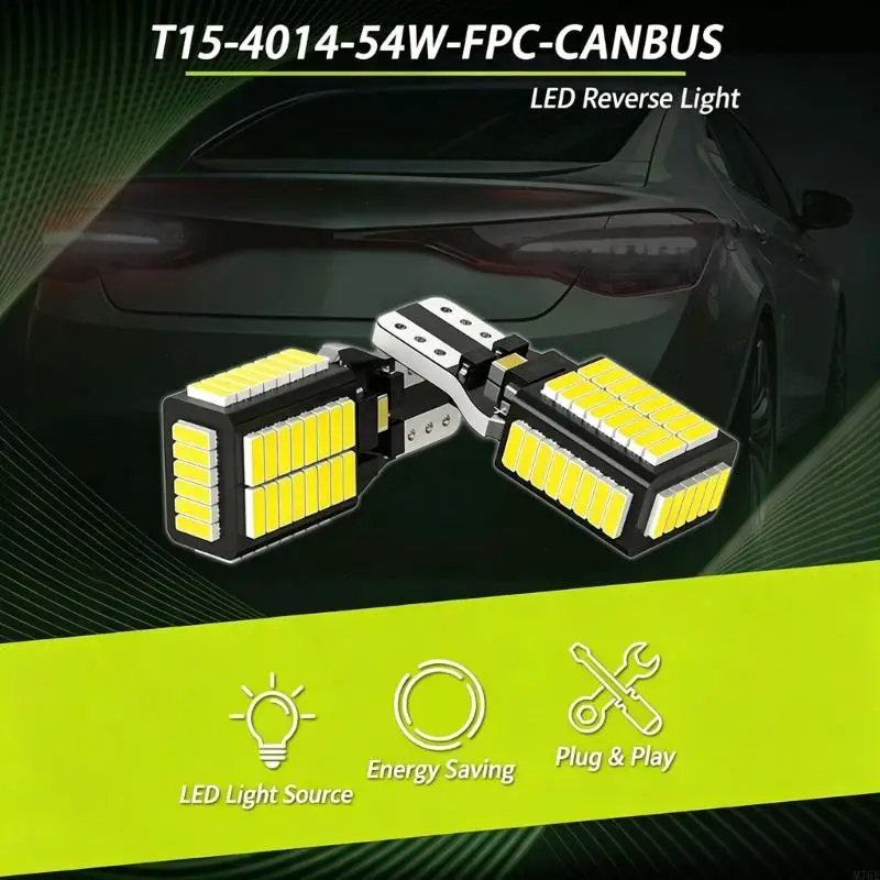 M76E T-15 W16W LED Replacement Lamps, Reverse Light Backup Lamp Pair Bulb for Car