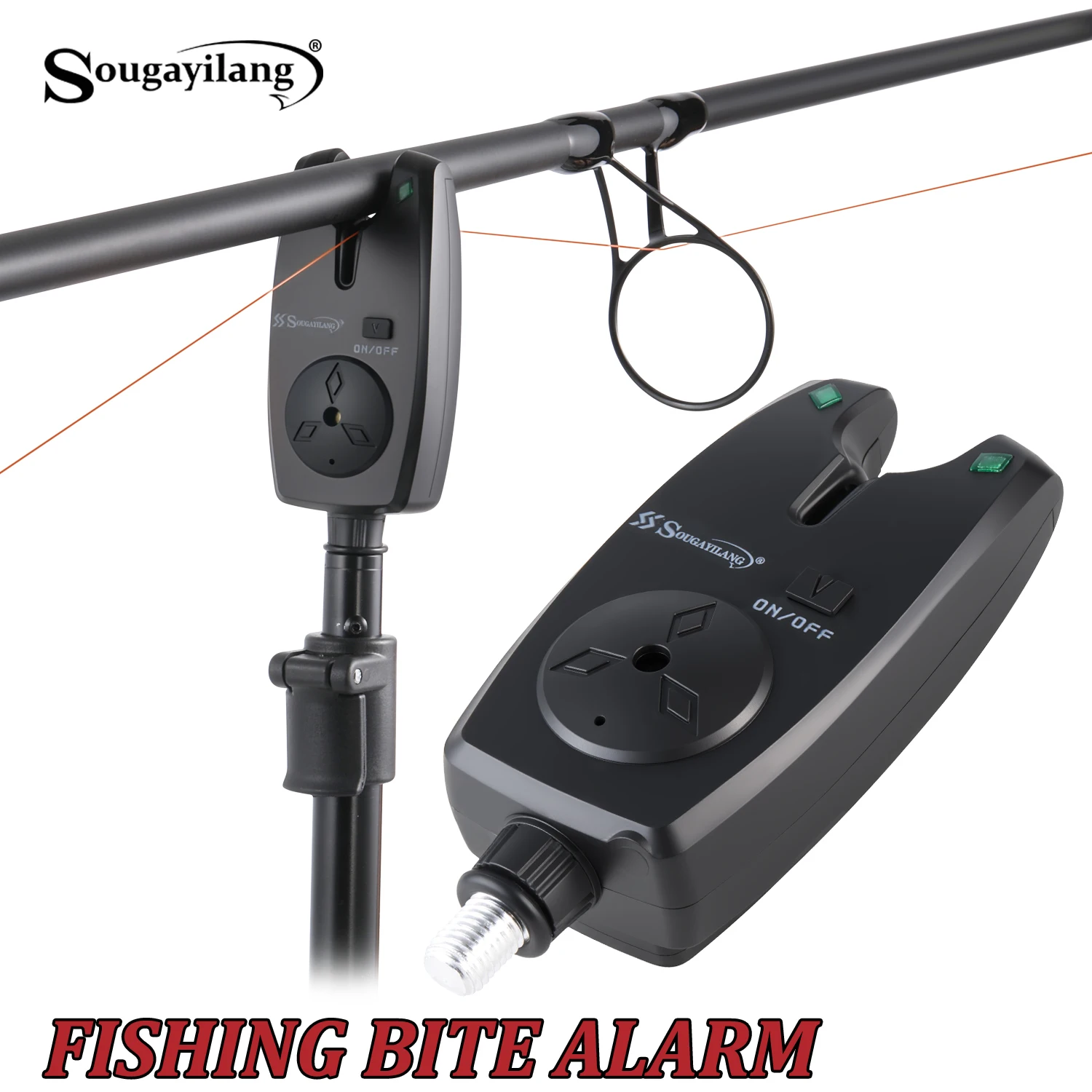 Alarma de Pesca Sougayilang Sonido y Luz Doble Impermeable ABS Carpa